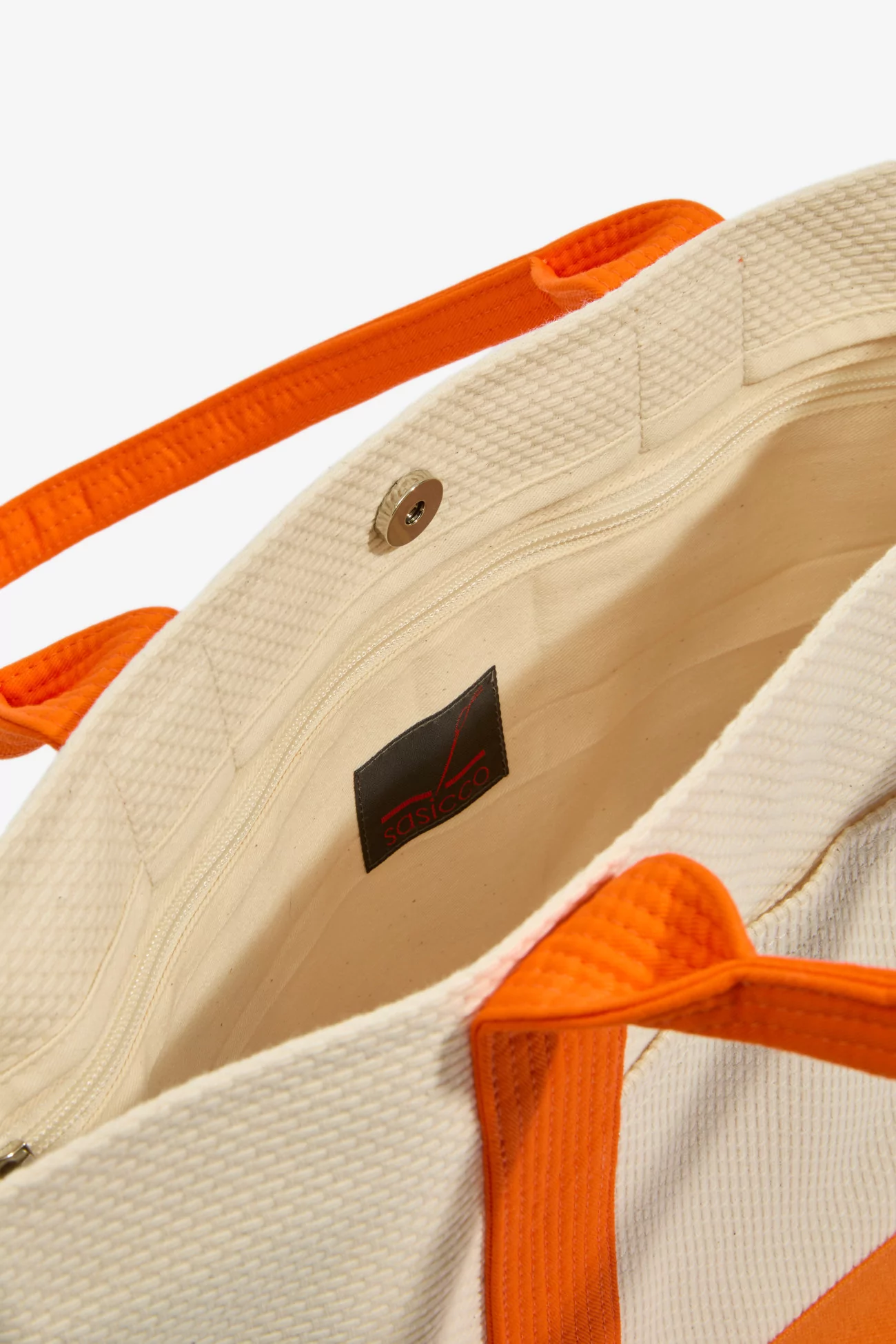 Sasicco OBI Sashiko Cotton Tote Bag - Orange | Centre Commercial